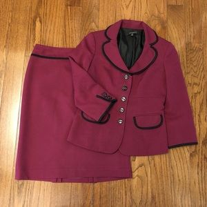 Burgundy suit